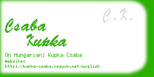 csaba kupka business card